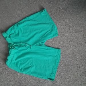 Soft and comfy green shorts.